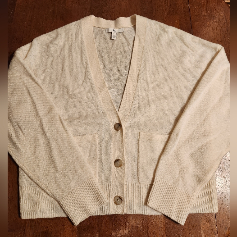 Banana Republic Cream Women's Cashmere Cardigan Small